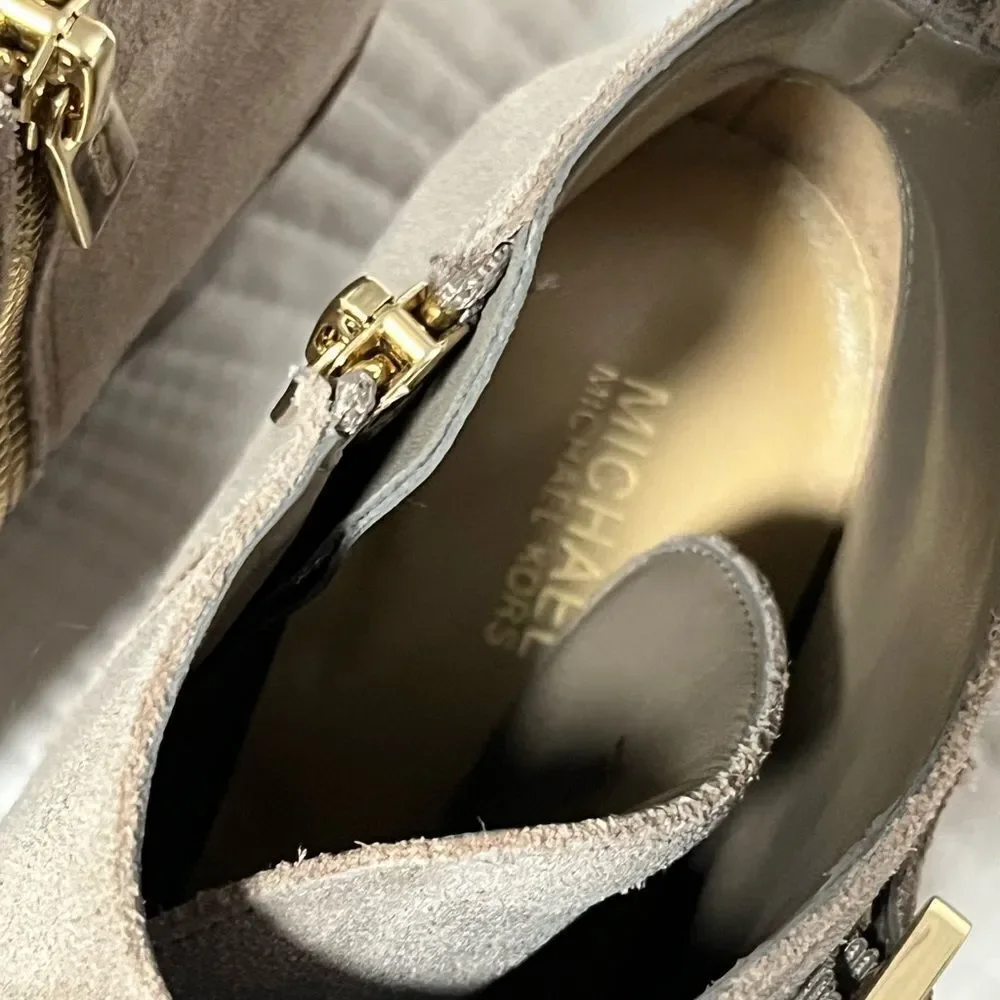 Michael Kors Gray Suede Loni Ankle Booties (7)